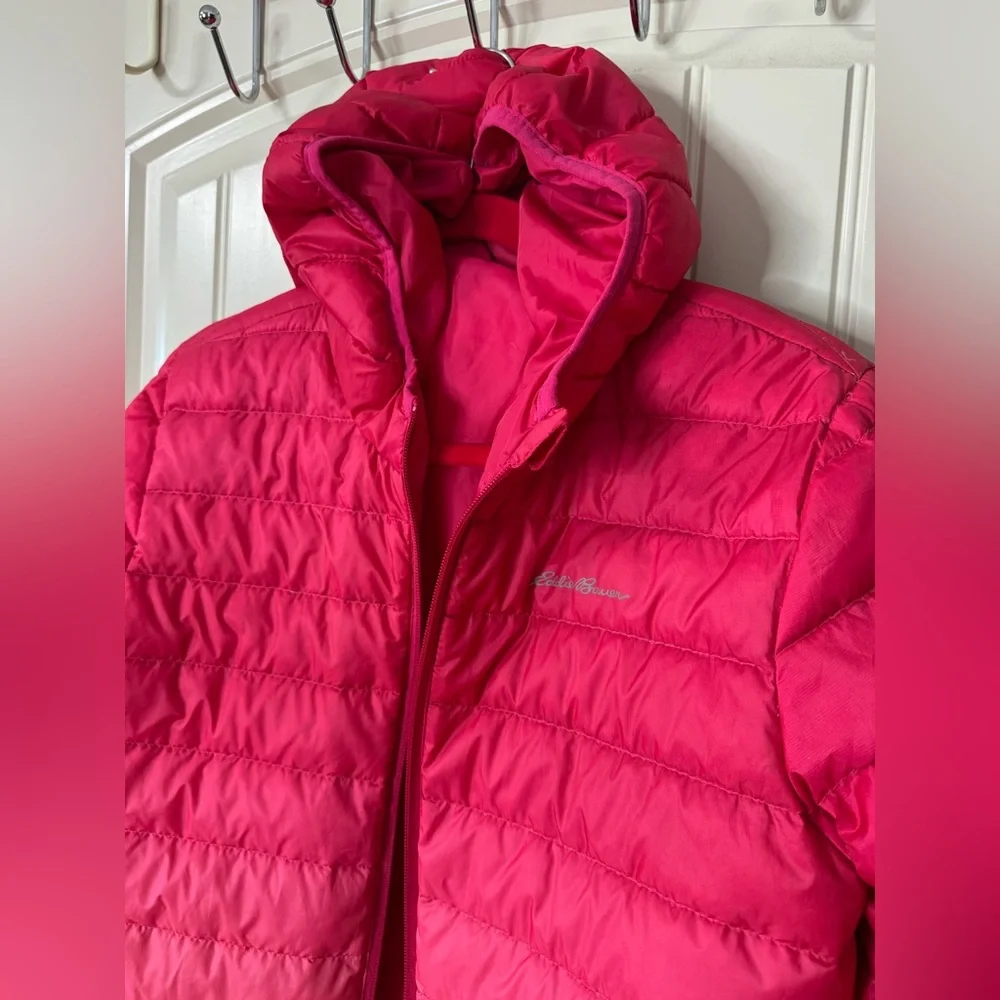 EDDIE BAUER💖 Reversible Pink Ombré, Hooded PufferJacket (Kids Large 14/16)